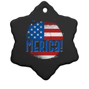 Merica Paint Splatter American USA Flag Ceramic Star Ornament