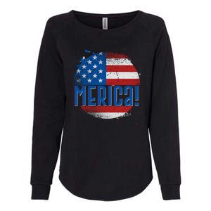 Merica Paint Splatter American USA Flag Womens California Wash Sweatshirt