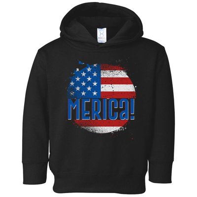 Merica Paint Splatter American USA Flag Toddler Hoodie