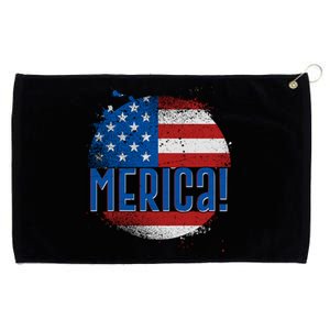 Merica Paint Splatter American USA Flag Grommeted Golf Towel