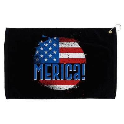 Merica Paint Splatter American USA Flag Grommeted Golf Towel