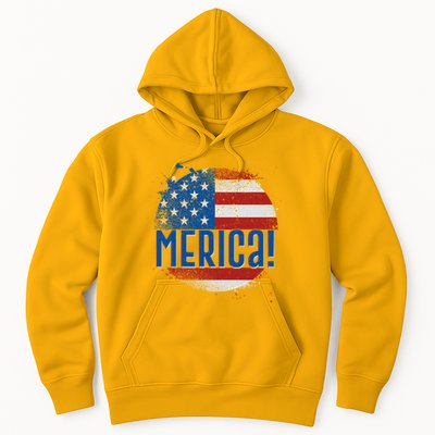 Merica Paint Splatter American USA Flag Hoodie