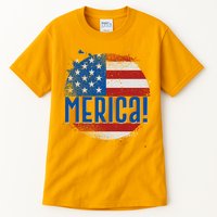 Merica Paint Splatter American USA Flag Tall T-Shirt