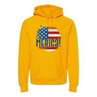 Merica Paint Splatter American USA Flag Premium Hoodie