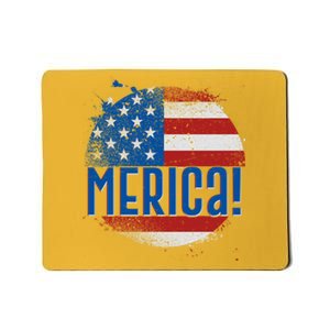 Merica Paint Splatter American USA Flag Mousepad