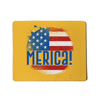 Merica Paint Splatter American USA Flag Mousepad