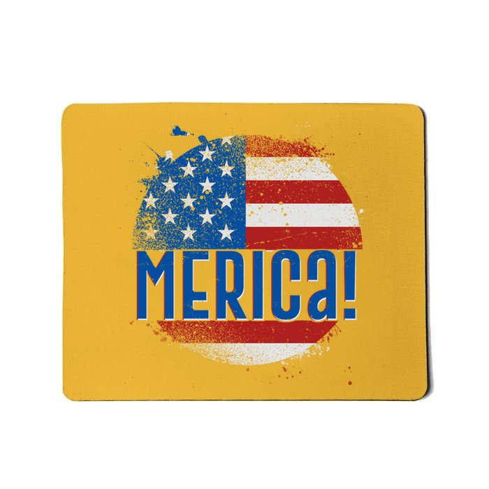 Merica Paint Splatter American USA Flag Mousepad