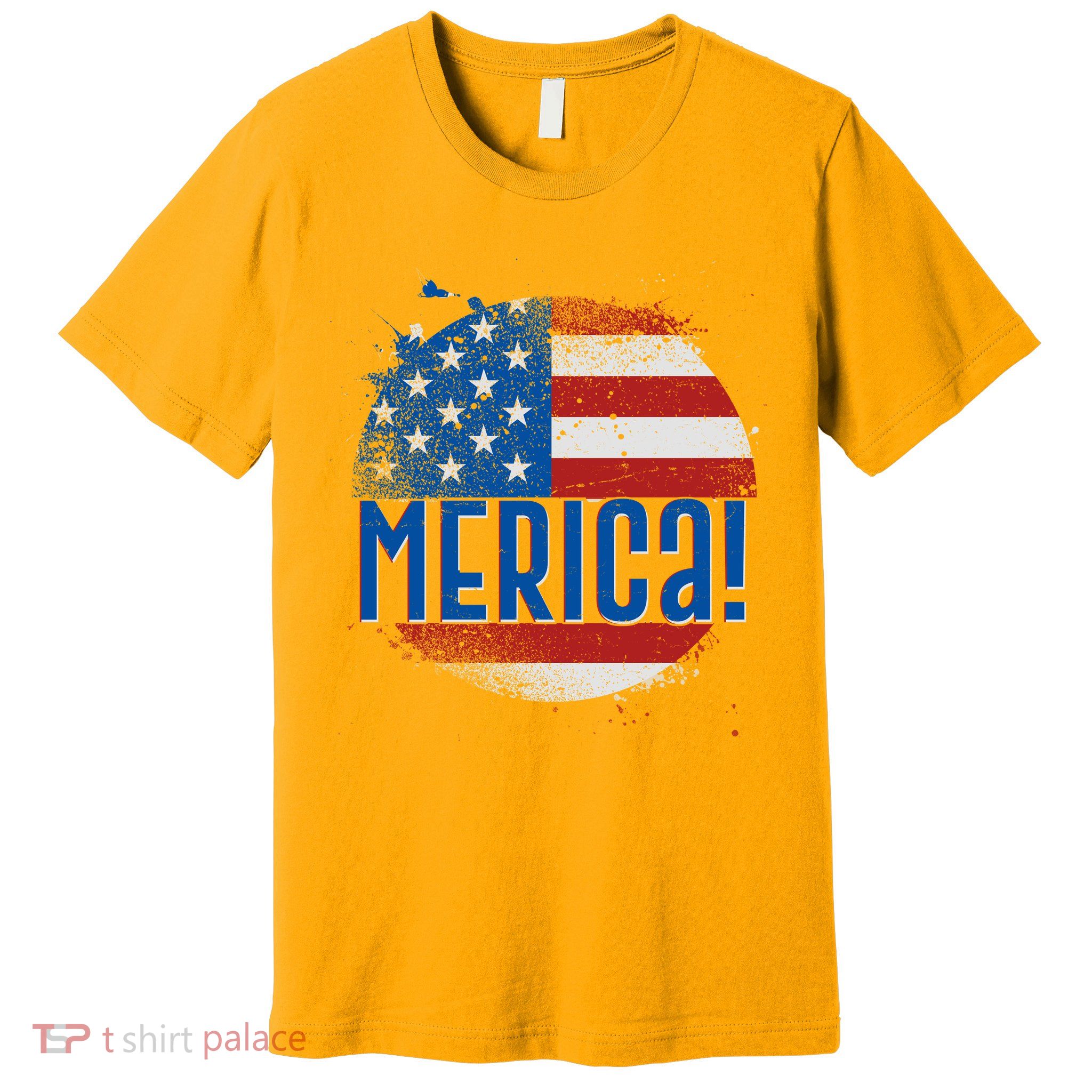 Merica Paint Splatter American USA Flag Premium T-Shirt