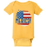 Merica Paint Splatter American USA Flag Baby Bodysuit