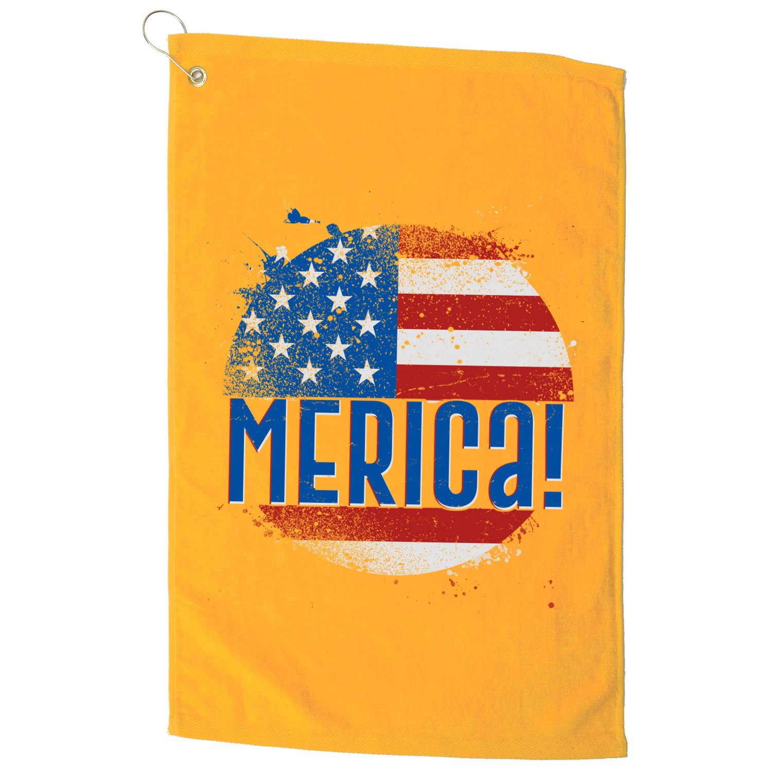 Merica Paint Splatter American USA Flag Golf Towel