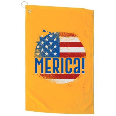 Merica Paint Splatter American USA Flag Platinum Collection Golf Towel