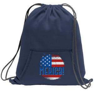 Merica Paint Splatter American USA Flag Sweatshirt Cinch Pack Bag