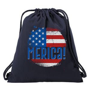 Merica Paint Splatter American USA Flag Drawstring Bag