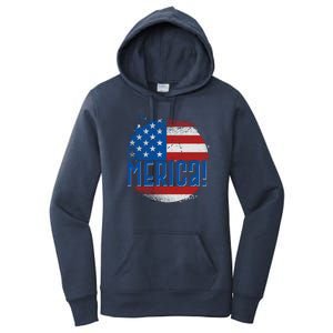 Merica Paint Splatter American USA Flag Women's Pullover Hoodie