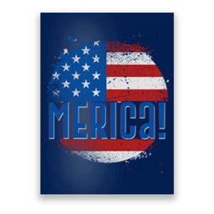 Merica Paint Splatter American USA Flag Poster