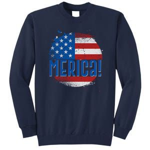 Merica Paint Splatter American USA Flag Tall Sweatshirt