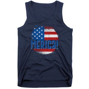 Merica Paint Splatter American USA Flag Tank Top