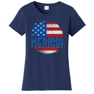 Merica Paint Splatter American USA Flag Women's T-Shirt