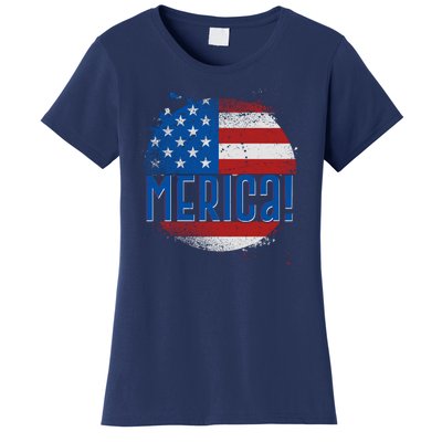 Merica Paint Splatter American USA Flag Women's T-Shirt