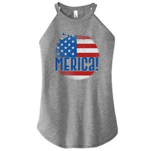 Merica Paint Splatter American USA Flag Women's Perfect Tri Rocker Tank