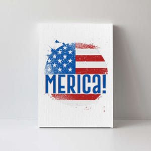 Merica Paint Splatter American USA Flag Canvas