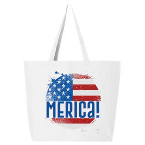 Merica Paint Splatter American USA Flag 25L Jumbo Tote