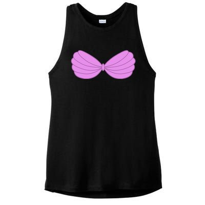 Mermaid Purple Seashell Bra Summer Halloween Love Ladies PosiCharge Tri-Blend Wicking Tank