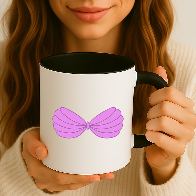 Mermaid Purple Seashell Bra Summer Halloween Love Mug
