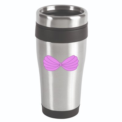 Mermaid Purple Seashell Bra Summer Halloween Love 16oz Travel Tumbler