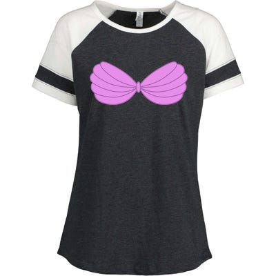 Mermaid Purple Seashell Bra Summer Halloween Love Enza Ladies Jersey Colorblock Tee