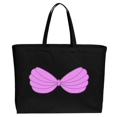 Mermaid Purple Seashell Bra Summer Halloween Love Cotton Canvas Jumbo Tote