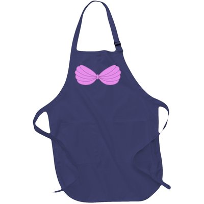 Mermaid Purple Seashell Bra Summer Halloween Love Full-Length Apron With Pockets