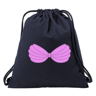 Mermaid Purple Seashell Bra Summer Halloween Love Drawstring Bag