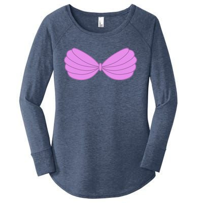 Mermaid Purple Seashell Bra Summer Halloween Love Women's Perfect Tri Tunic Long Sleeve Shirt