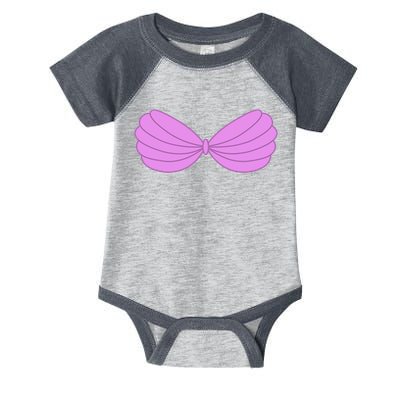 Mermaid Purple Seashell Bra Summer Halloween Love Infant Baby Jersey Bodysuit