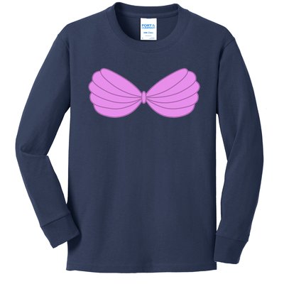 Mermaid Purple Seashell Bra Summer Halloween Love Kids Long Sleeve Shirt