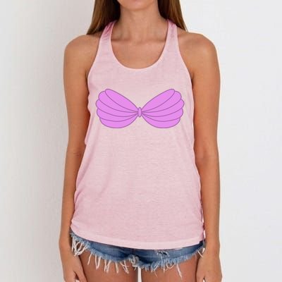 Mermaid Purple Seashell Bra Summer Halloween Love Women's Knotted Racerback Tank