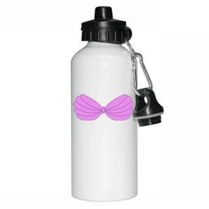 Mermaid Purple Seashell Bra Summer Halloween Love Aluminum Water Bottle