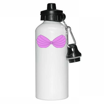 Mermaid Purple Seashell Bra Summer Halloween Love Aluminum Water Bottle 