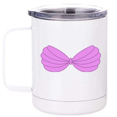 Mermaid Purple Seashell Bra Summer Halloween Love 12 oz Stainless Steel Tumbler Cup