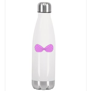 Mermaid Purple Seashell Bra Summer Halloween Love Stainless Steel Insulated Water Bottle