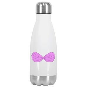 Mermaid Purple Seashell Bra Summer Halloween Love Stainless Steel Insulated Water Bottle