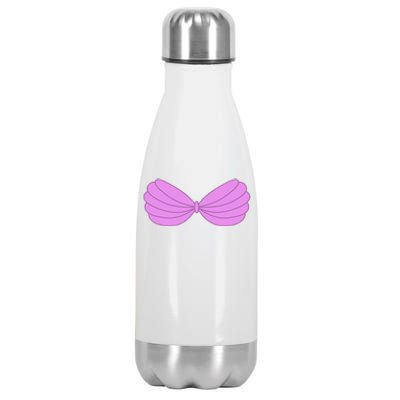 Mermaid Purple Seashell Bra Summer Halloween Love Stainless Steel Insulated Water Bottle