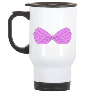 Mermaid Purple Seashell Bra Summer Halloween Love Stainless Steel Travel Mug