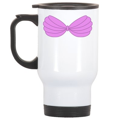 Mermaid Purple Seashell Bra Summer Halloween Love Stainless Steel Travel Mug