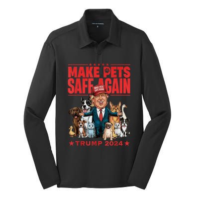 Make Pets Safe Again Trump 2024 Save Our Pets Silk Touch Performance Long Sleeve Polo