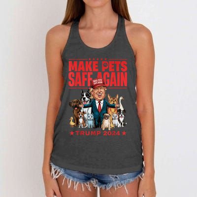 Make Pets Safe Again Trump 2024 Save Our Pets Women's Knotted Racerback Tank