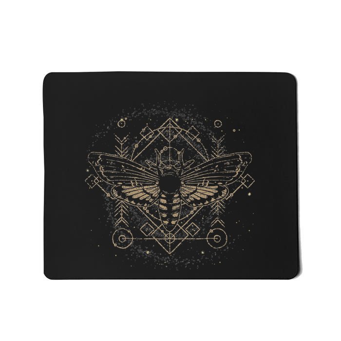 Moth Pagan Sacred Geometry Dark Magic Gothic Occult Mousepad
