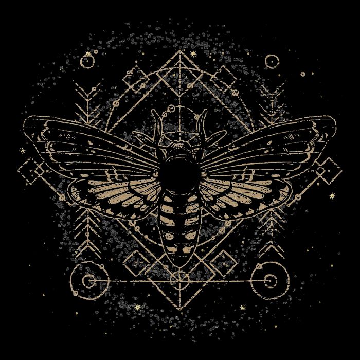 Moth Pagan Sacred Geometry Dark Magic Gothic Occult Mousepad
