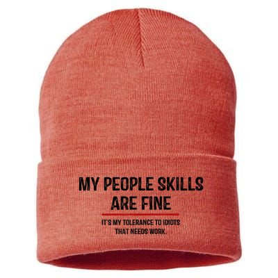 My People Skills Are Just Fine Funny Sarcastic Funny Saying Sustainable Knit Beanie